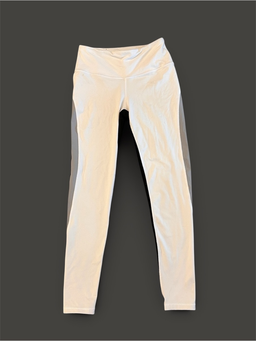 Victoria's Secret White Active Leggings with Gray Side Panels